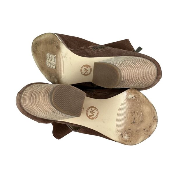 MICHAEL Michael Kors Adams Cutout Buckle Booties in Brown Tan Size 9.5M - Picture 13 of 14